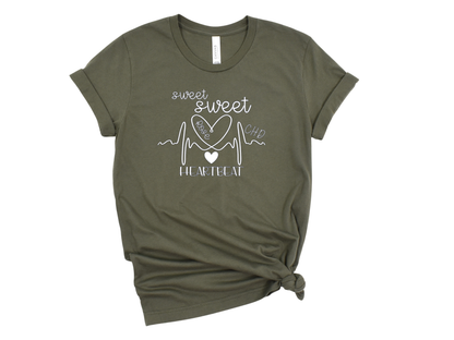 CHD Awareness Shirt for Moms – Premium Bella Canvas Comfort | Wear Your Child's Heart Beat with Pride | Sweet Sweet Heartbeat