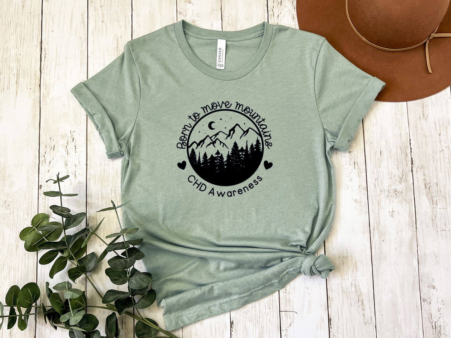 Born to Move Mountains – Bella Canvas CHD Awareness Tee