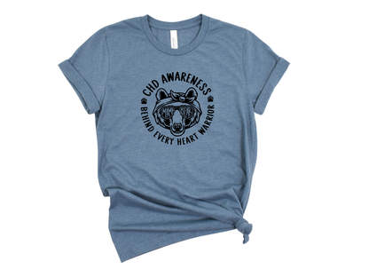 CHD Awareness Heart Mama Bear Tee – Bella Canvas T-Shirt for Heart Moms | Fierce Love + Connection for Every CHD Journey