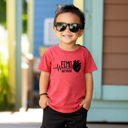 ECMO Survivor CHD Awareness | Heart Warrior-Kids Tee