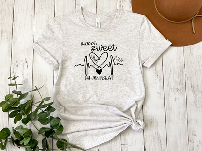 CHD Awareness Shirt for Moms – Premium Bella Canvas Comfort | Wear Your Child's Heart Beat with Pride | Sweet Sweet Heartbeat