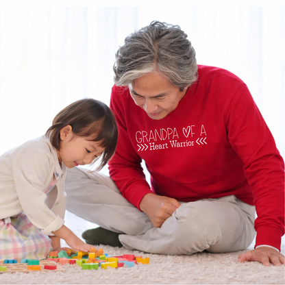 Heart Warrior Grandpa Sweatshirt – Personalized Gildan Crewneck | CHD Awareness