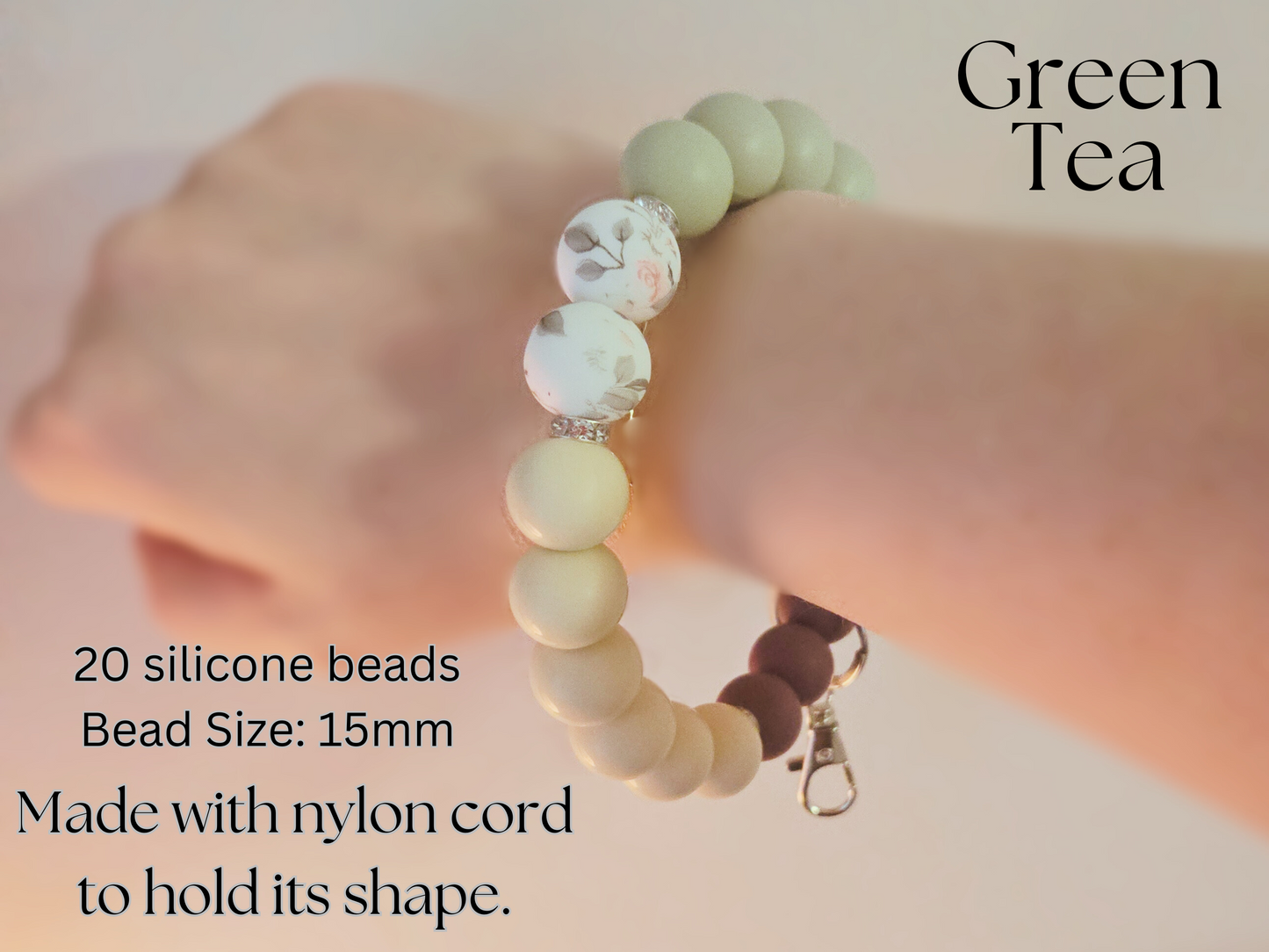 Wristlet-Silicone Beads-Juniper