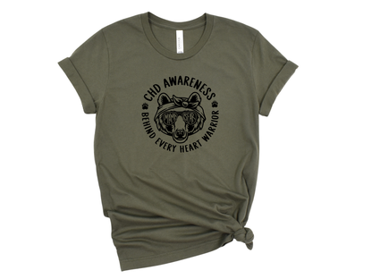 CHD Awareness Heart Mama Bear Tee – Bella Canvas T-Shirt for Heart Moms | Fierce Love + Connection for Every CHD Journey