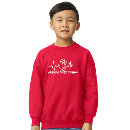 Cardiac Arrest Survivor CHD Awareness Sweatshirt | Heart Warrior-Kids