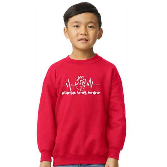 Cardiac Arrest Survivor CHD Awareness Sweatshirt | Heart Warrior-Kids