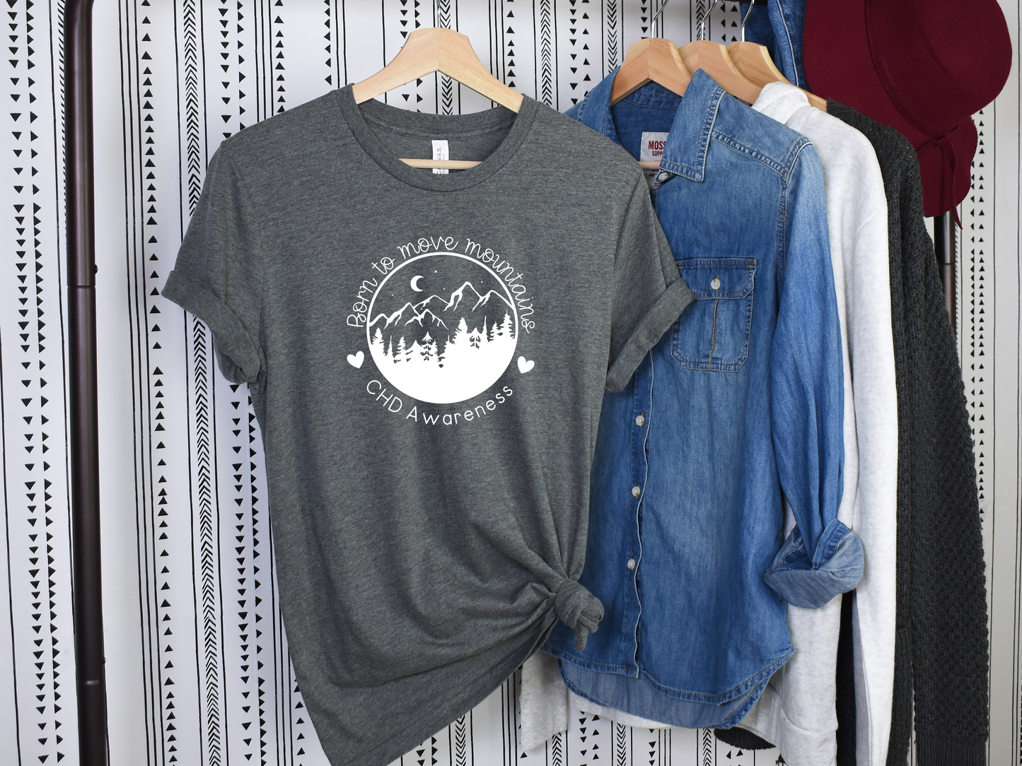 Born to Move Mountains – Bella Canvas CHD Awareness Tee