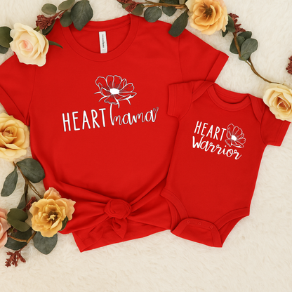 Heart Mama+Heart Warrior-Mommy & Me Onesie Set | Shirts Made for Matching Memories
