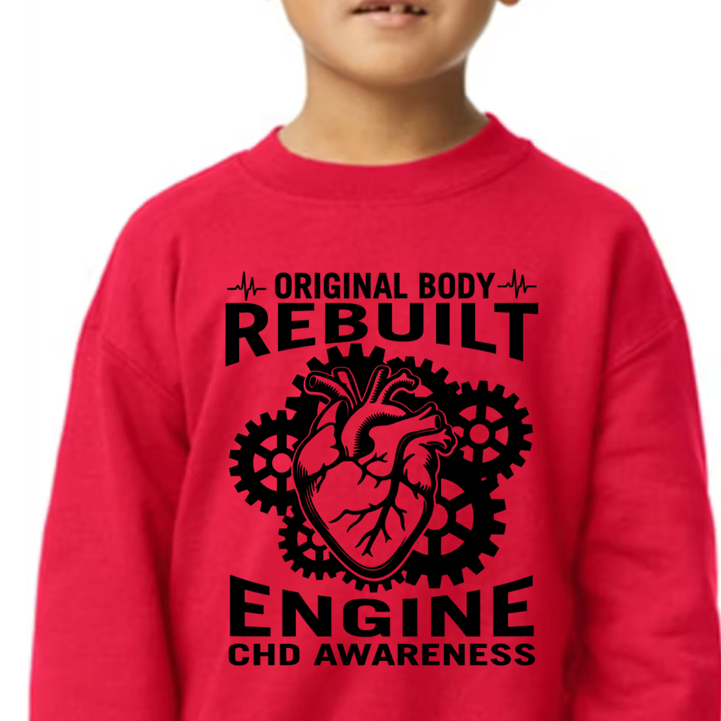 Rebuilt Engine CHD Awareness Sweatshirt | Heart Warrior-Kids