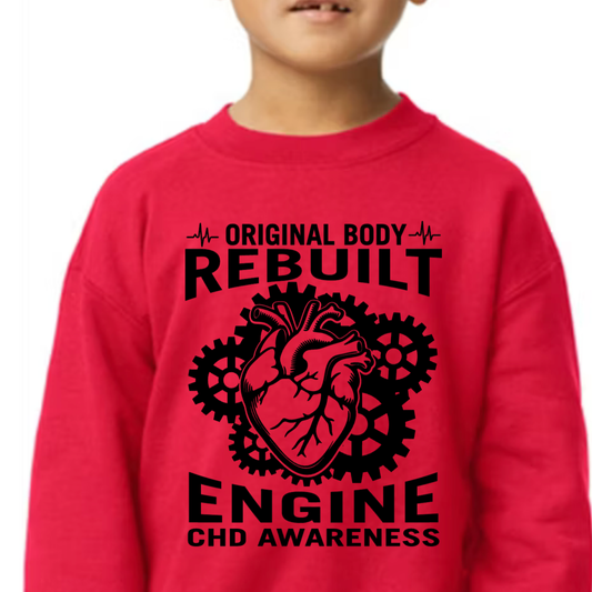 Rebuilt Engine CHD Awareness Sweatshirt | Heart Warrior-Kids