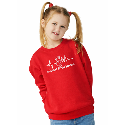 Cardiac Arrest Survivor CHD Awareness Sweatshirt | Heart Warrior-Kids