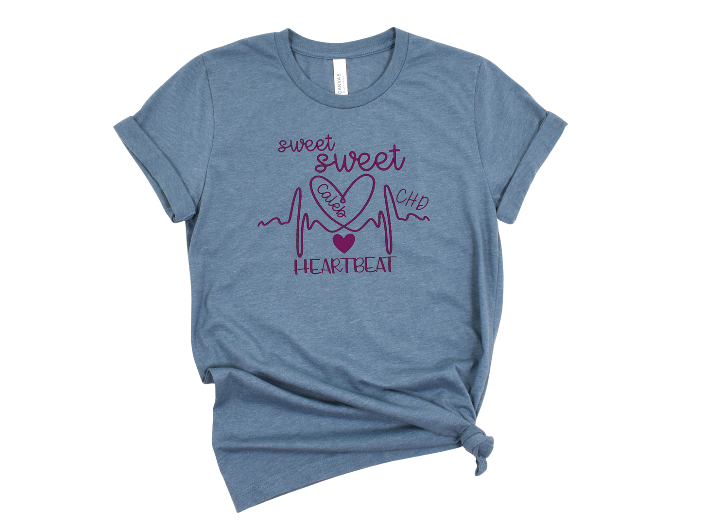 CHD Awareness Shirt for Moms – Premium Bella Canvas Comfort | Wear Your Child's Heart Beat with Pride | Sweet Sweet Heartbeat