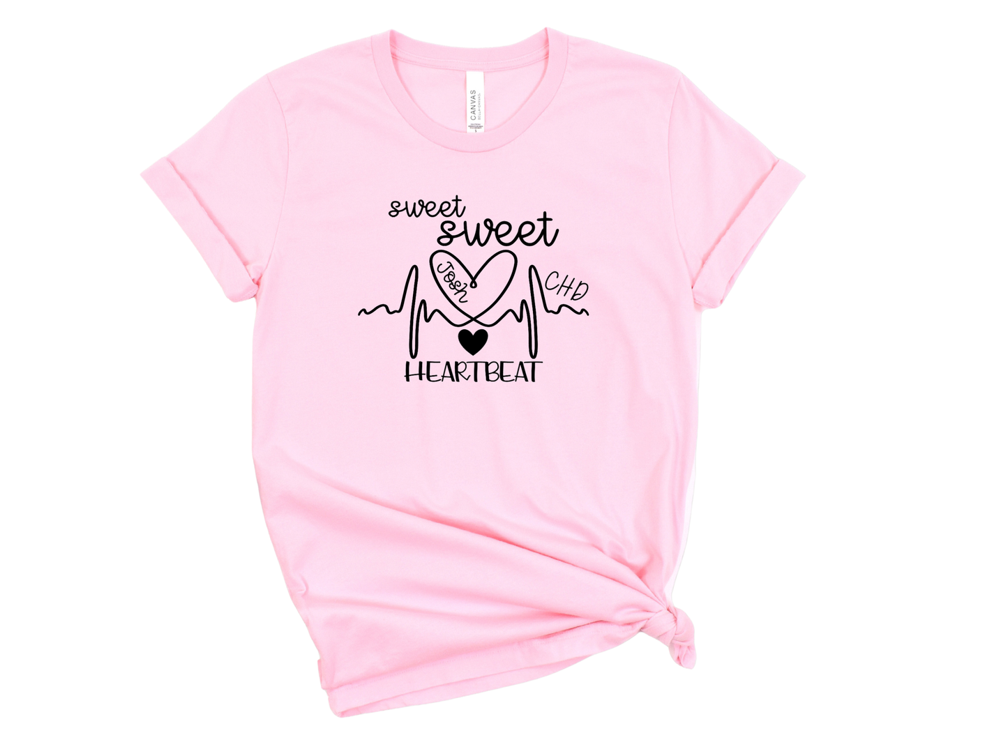 CHD Awareness Shirt for Moms – Premium Bella Canvas Comfort | Wear Your Child's Heart Beat with Pride | Sweet Sweet Heartbeat