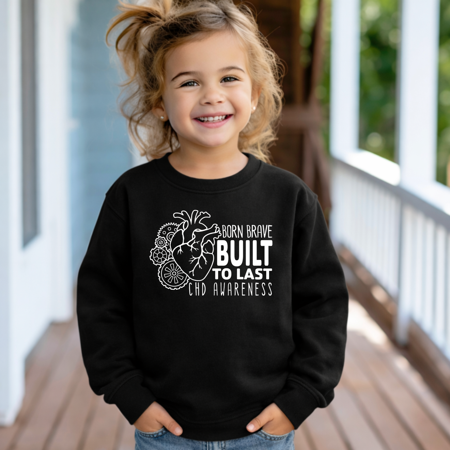 Built To Last CHD Awareness Sweatshirt | Heart Warrior-Kids