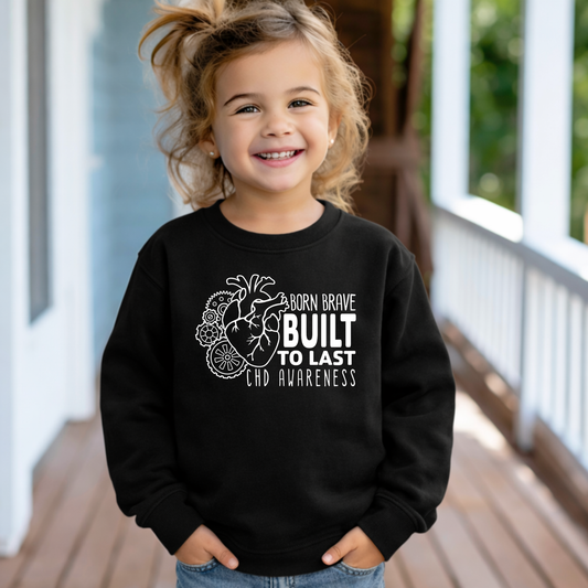 Built To Last CHD Awareness Sweatshirt | Heart Warrior-Kids