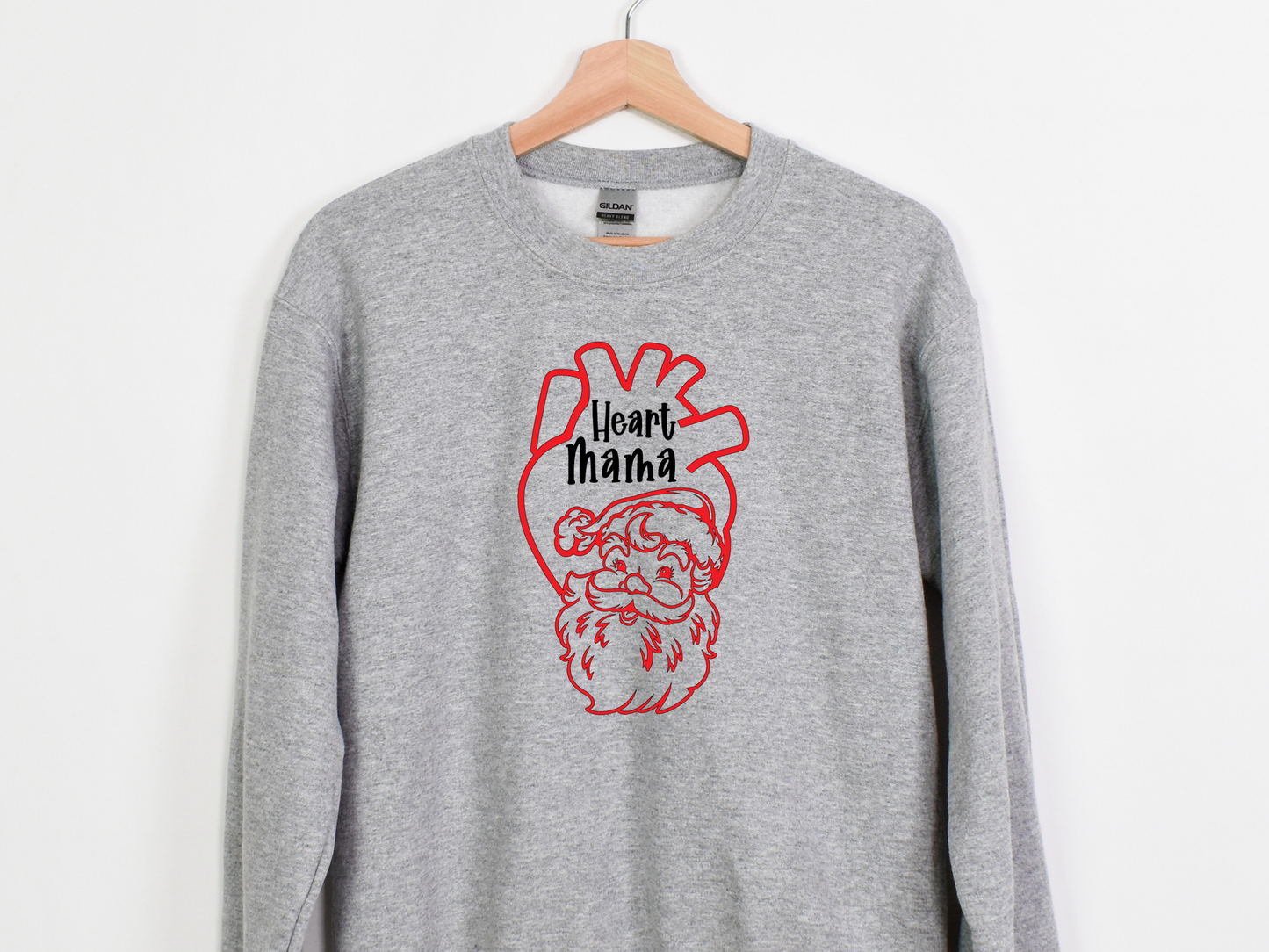 Christmas CHD Awareness Sweatshirt-Santa-Heart Mama