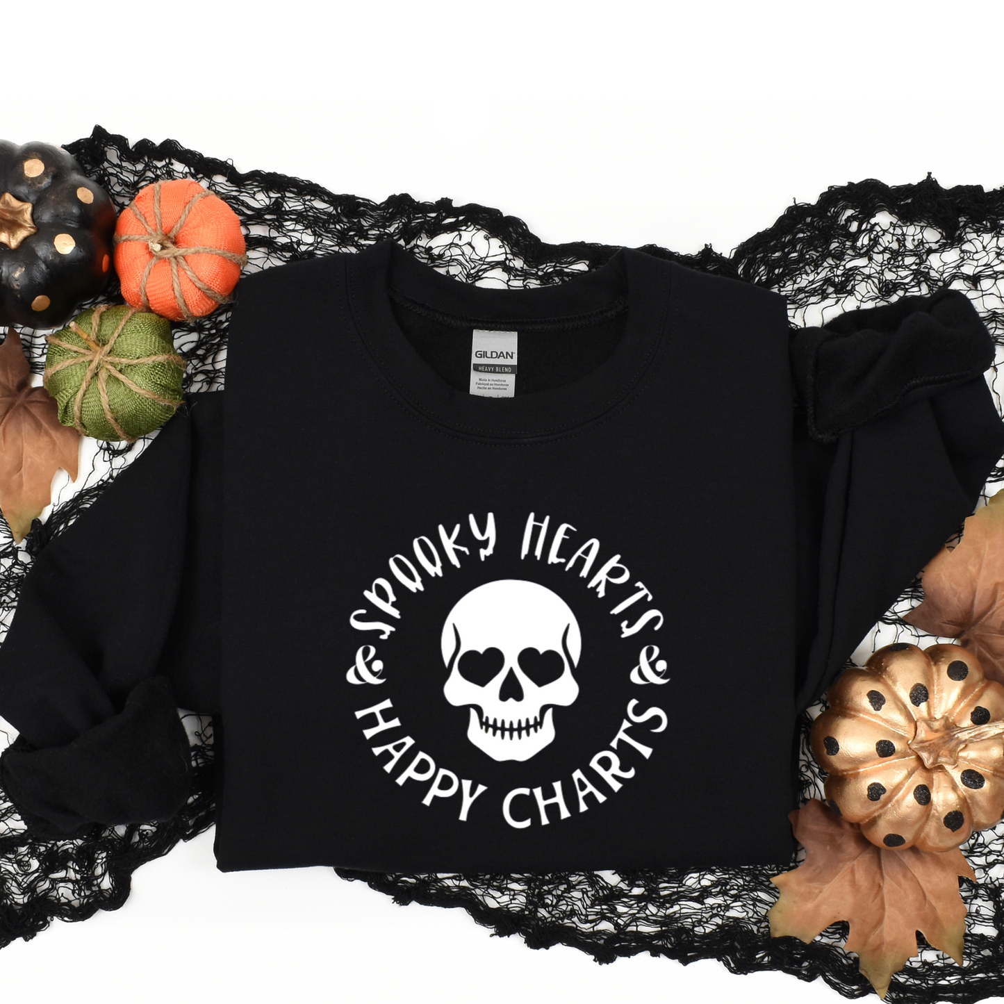 Spooky Hearts Skull- Sweatshirt