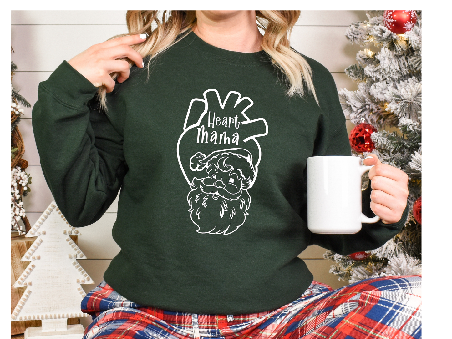 Christmas CHD Awareness Sweatshirt-Santa-Heart Mama