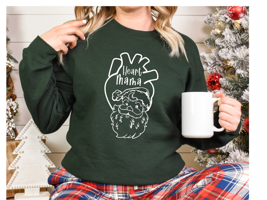 Christmas CHD Awareness Sweatshirt-Santa-Heart Mama
