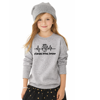 Cardiac Arrest Survivor CHD Awareness Sweatshirt | Heart Warrior-Kids