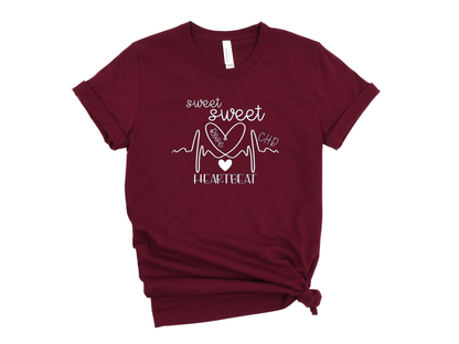 CHD Awareness Shirt for Moms – Premium Bella Canvas Comfort | Wear Your Child's Heart Beat with Pride | Sweet Sweet Heartbeat