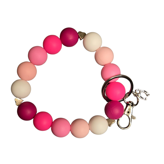 Silicone Elastic Wristlet Keychain|Heart