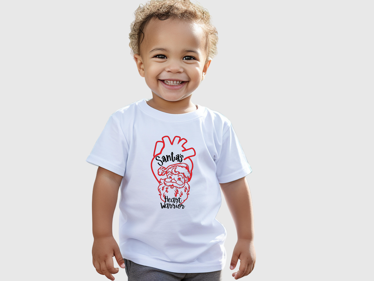 Christmas CHD Awareness Toddler Shirt for Santa's Heart Warrior