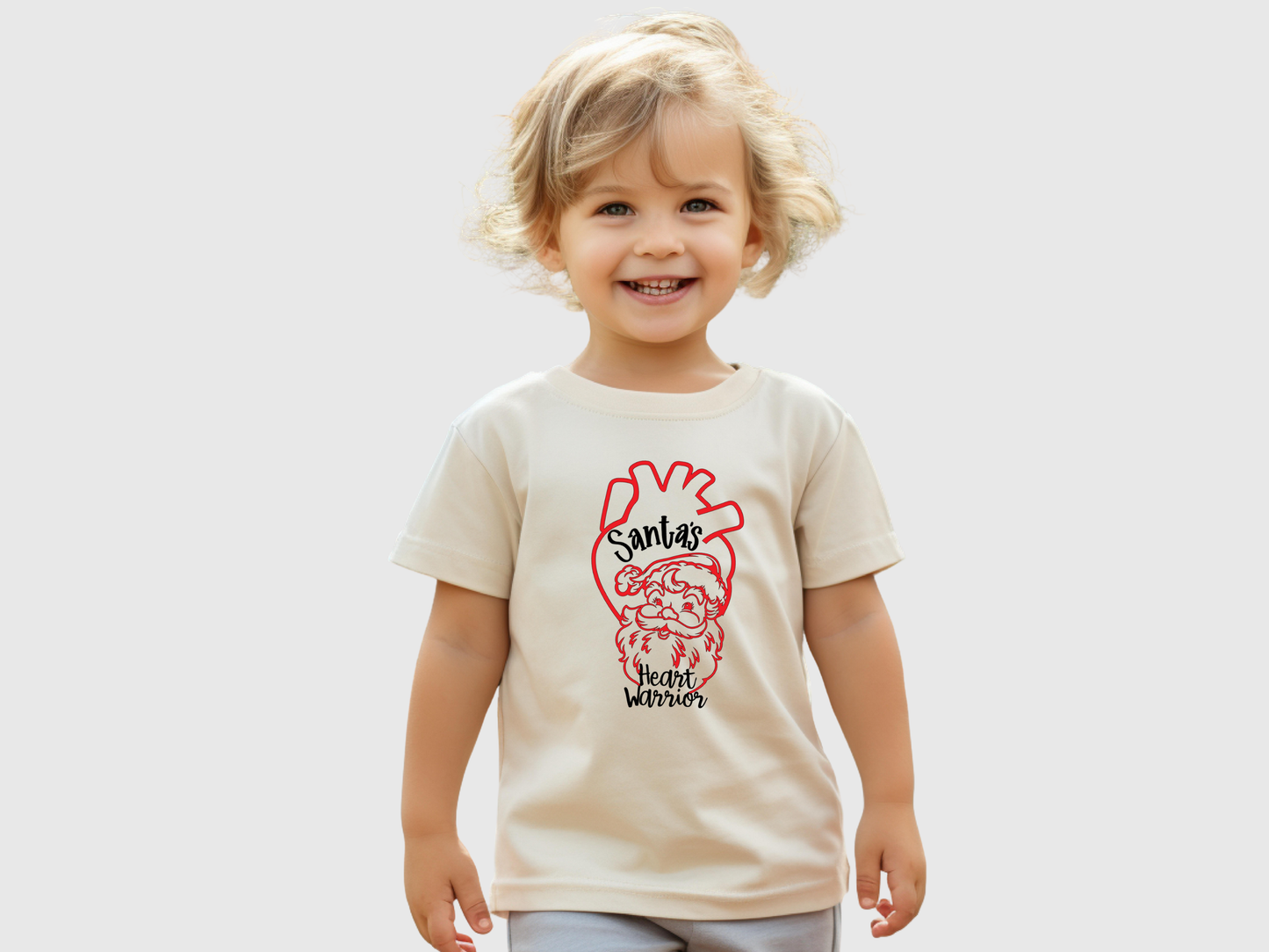Christmas CHD Awareness Toddler Shirt for Santa's Heart Warrior