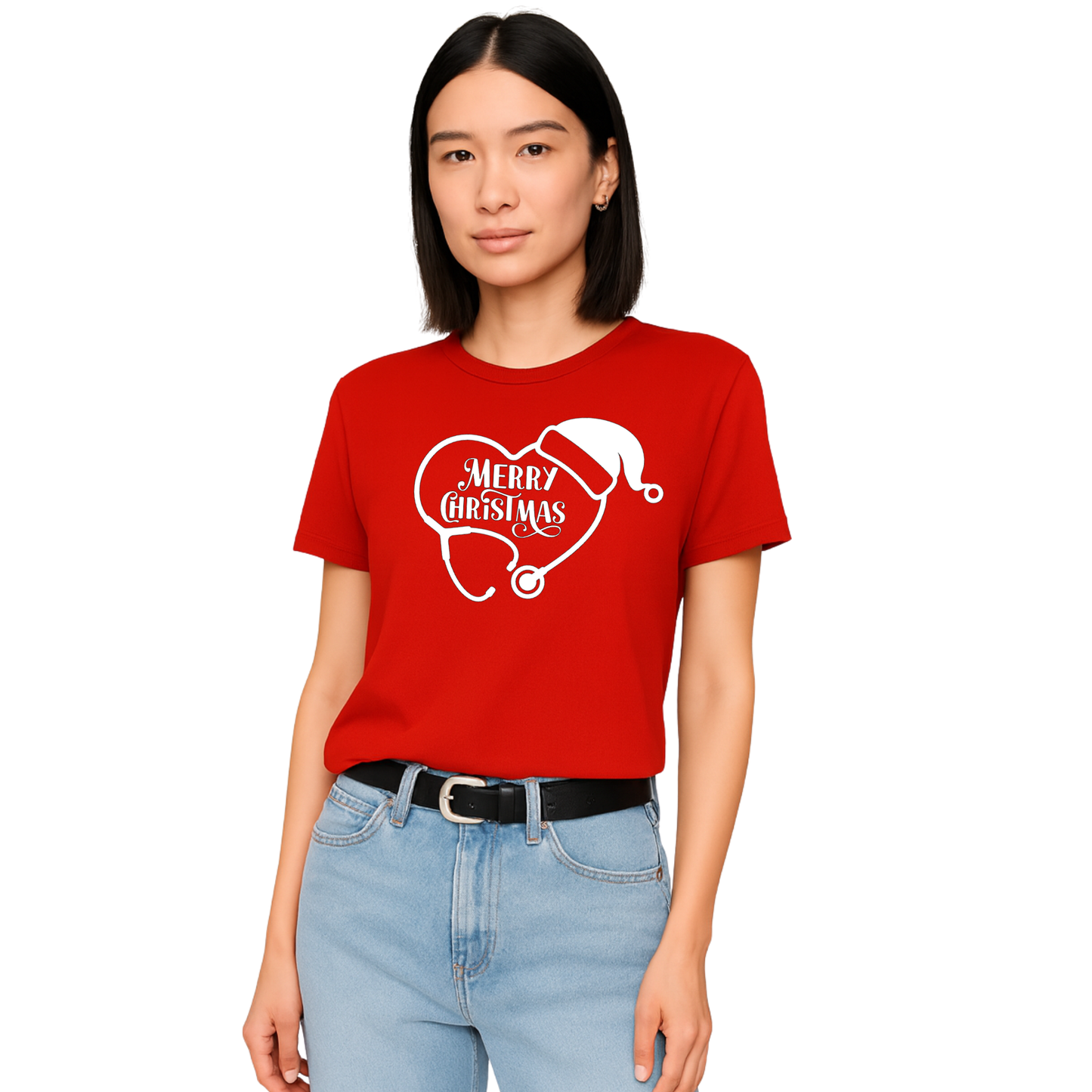 Christmas Healthcare Tee | Santa Stethoscope