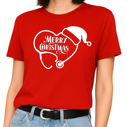 Christmas Healthcare Tee | Santa Stethoscope