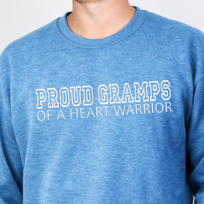 Heart Warrior Grandpa Sweatshirt – Personalized Gildan Crewneck | CHD Awareness