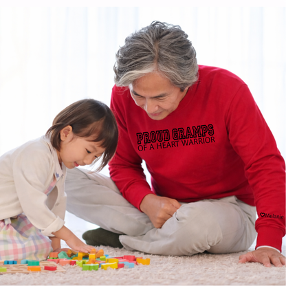 Heart Warrior Grandpa Sweatshirt – Personalized Gildan Crewneck | CHD Awareness