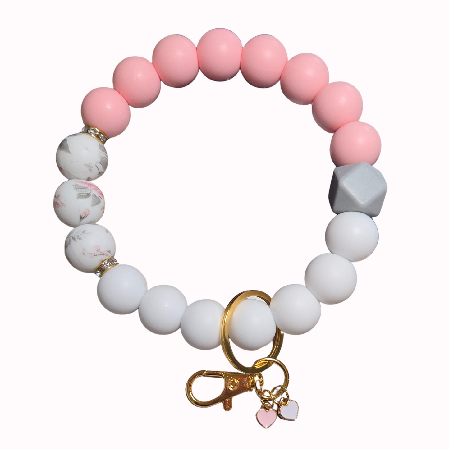 Silicone Wristlet Keychain|Nylon Cord|Blush