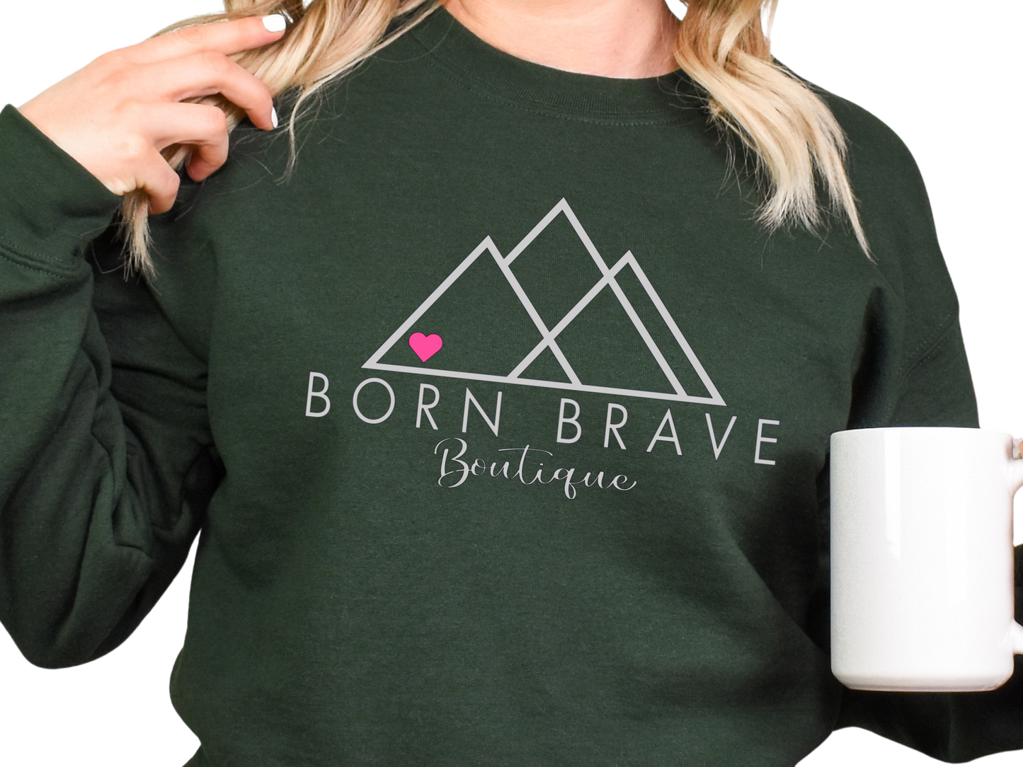 CHD Awareness Sweatshirt – Cozy Gildan Crewneck | Born Brave Logo with Customizable Birthstone Heart