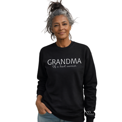Heart Warrior Grandma Sweatshirt – Personalized Gildan Crewneck | CHD Awareness